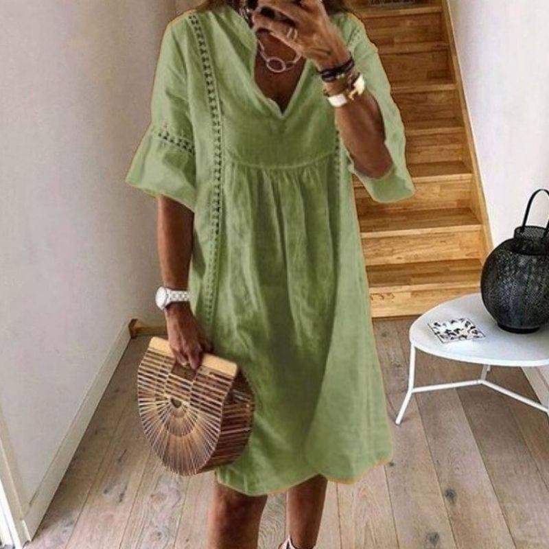 Abito Midi Donna | Dettagli in Pizzo & Vestibilità Fluente Estiva