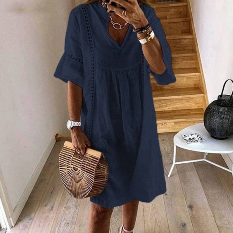 Abito Midi Donna | Dettagli in Pizzo & Vestibilità Fluente Estiva