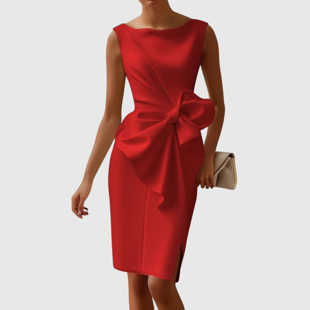 Abito Midi Donna | Fiocco Maxi Laterale & Eleganza Senza Tempo