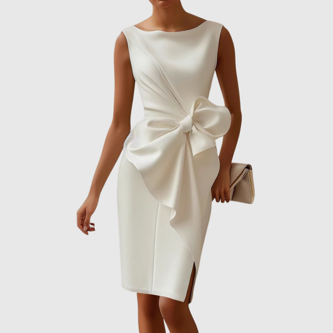 Abito Midi Donna | Fiocco Maxi Laterale & Eleganza Senza Tempo