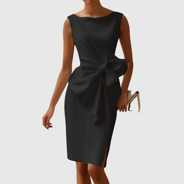 Abito Midi Donna | Fiocco Maxi Laterale & Eleganza Senza Tempo