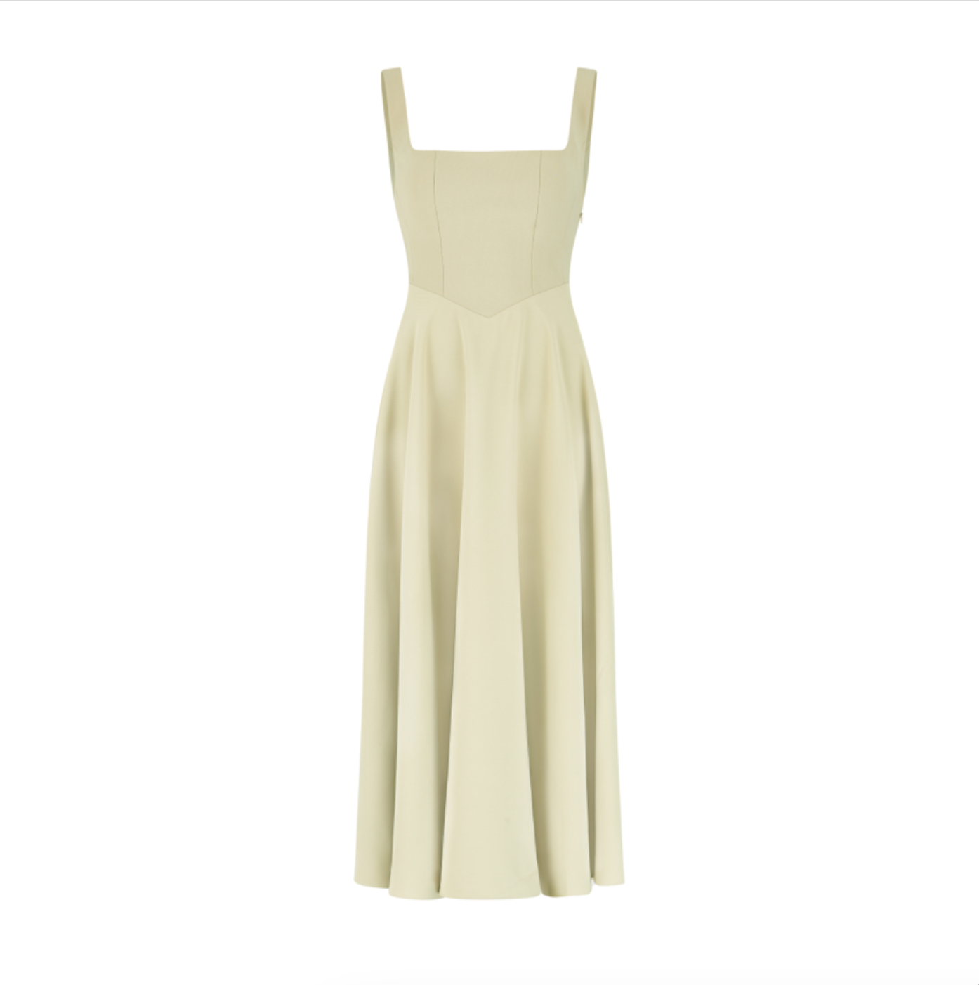 Abito Midi Donna | Gonna a Ruota & Scollo Quadrato Elegante