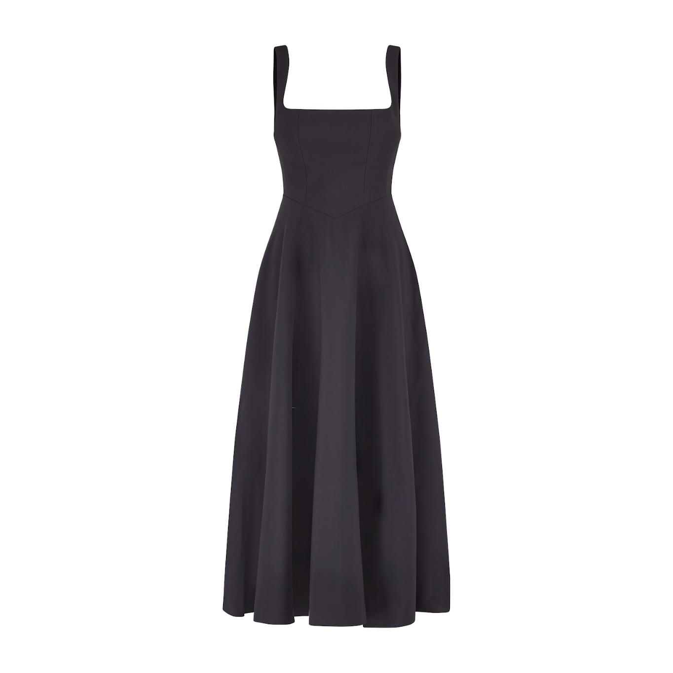 Abito Midi Donna | Gonna a Ruota & Scollo Quadrato Elegante