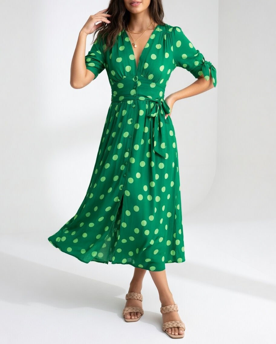 Abito Midi Donna | Pois Maxi & Stile Retrò Senza Tempo