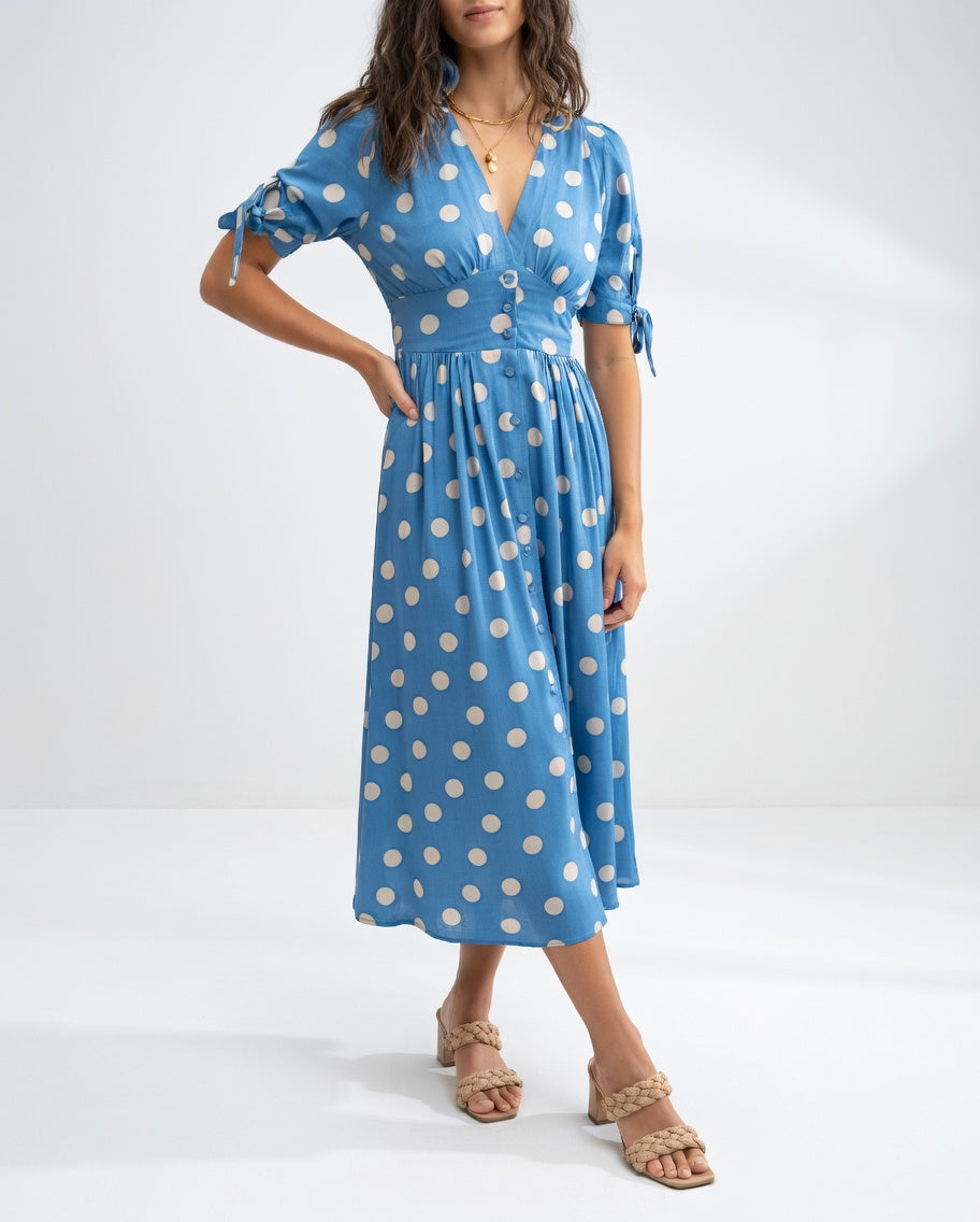 Abito Midi Donna | Pois Maxi & Stile Retrò Senza Tempo