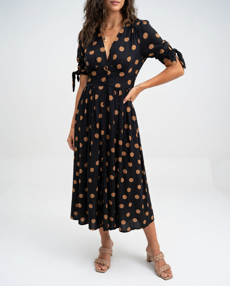 Abito Midi Donna | Pois Maxi & Stile Retrò Senza Tempo