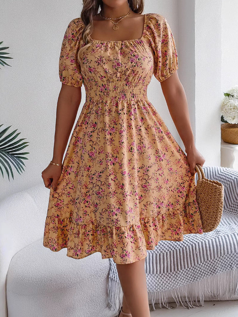 Abito Midi Donna | Scollo Bardot & Stampa Floreale Romantica