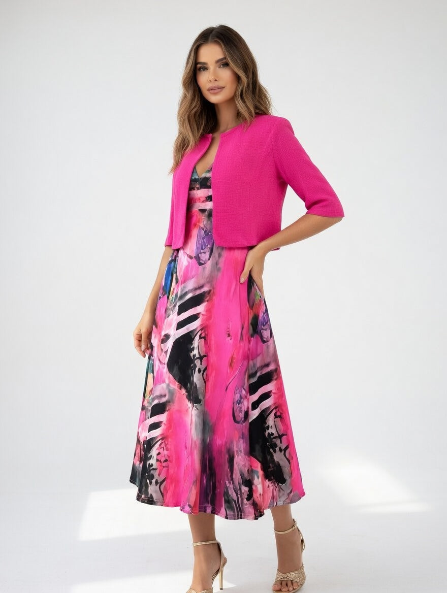 Abito Midi Donna | Stampa Artistica & Stile Elegante