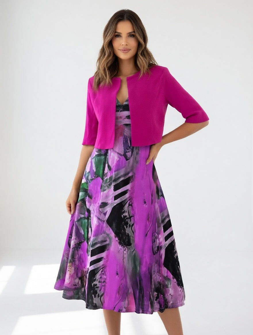 Abito Midi Donna | Stampa Artistica & Stile Elegante