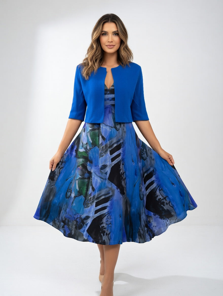 Abito Midi Donna | Stampa Artistica & Stile Elegante