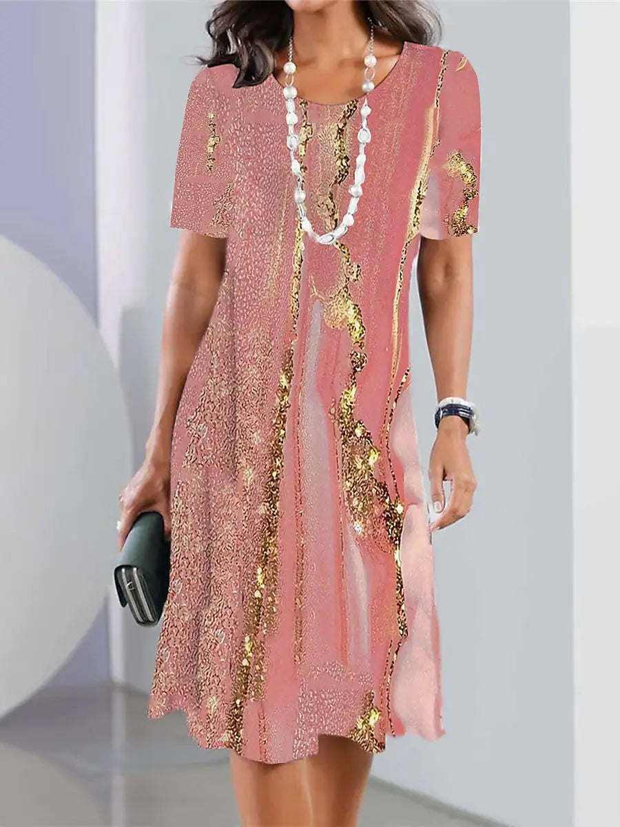 Abito Midi Donna | Stampa Astratta & Stile Vintage Sofisticato
