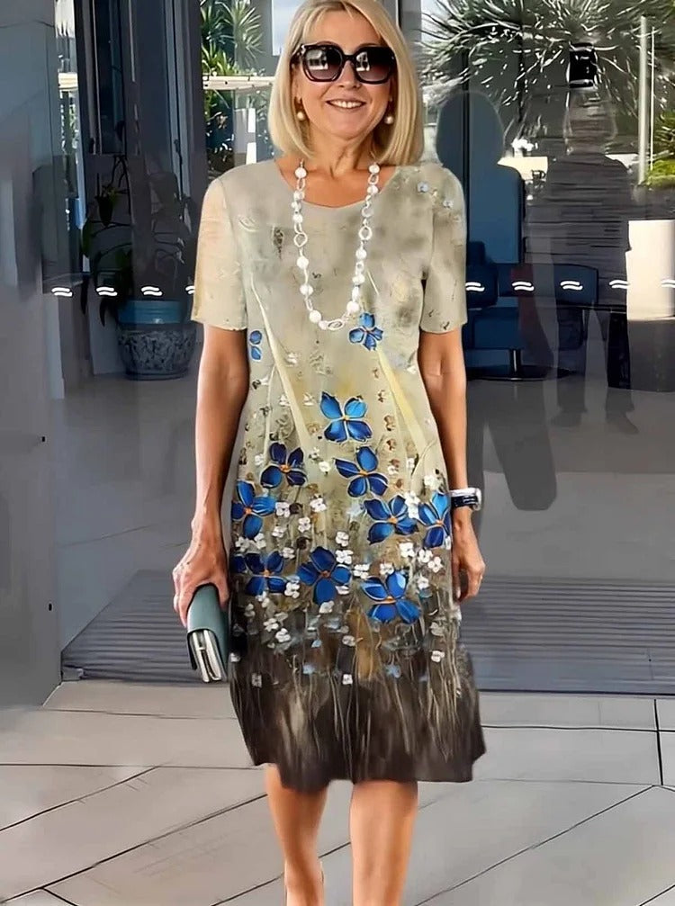 Abito Midi Donna | Stampa Floreale Astratta & Vestibilità Comoda A-Line