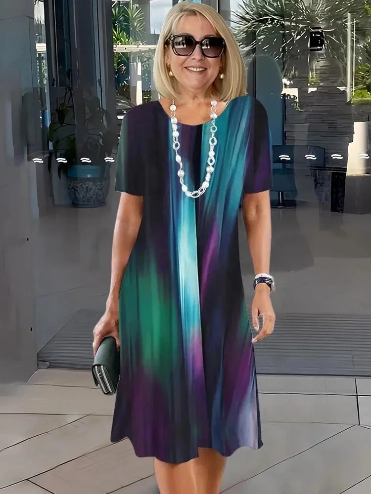 Abito Midi Donna | Stampa Floreale Astratta & Vestibilità Comoda A-Line