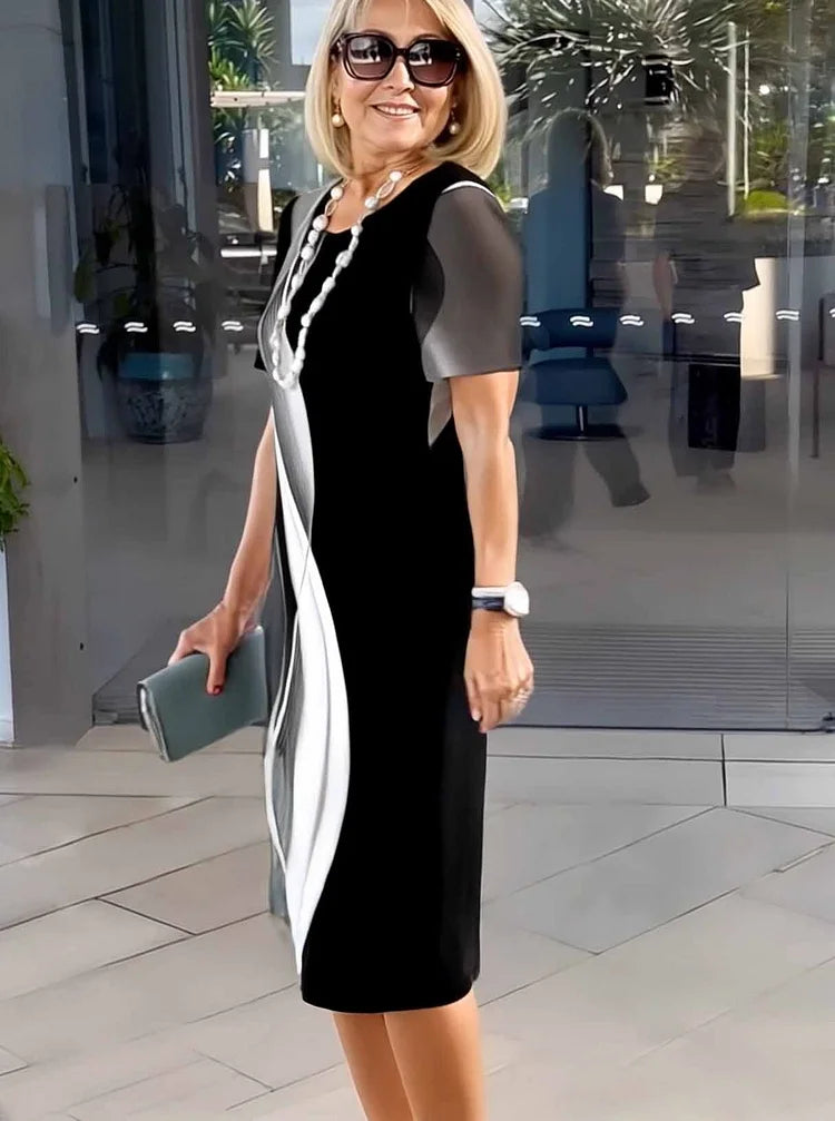 Abito Midi Donna | Stampa Floreale Astratta & Vestibilità Comoda A-Line