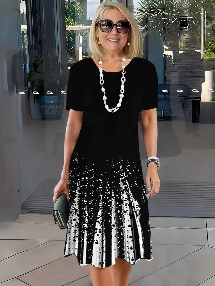 Abito Midi Donna | Stampa Floreale Astratta & Vestibilità Comoda A-Line