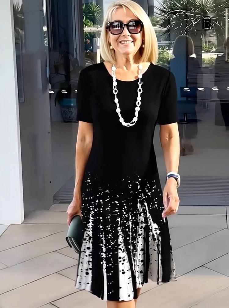 Abito Midi Donna | Stampa Floreale Astratta & Vestibilità Comoda A-Line