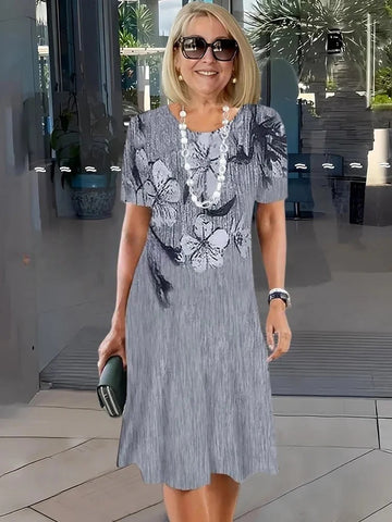 Abito Midi Donna | Stampa Floreale Astratta & Vestibilità Comoda A-Line