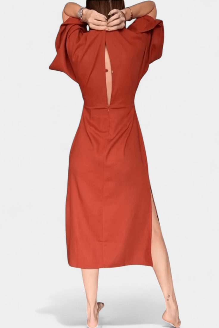 Abito Midi Donna | Vestibilità Kimono & Fiocco in Vita