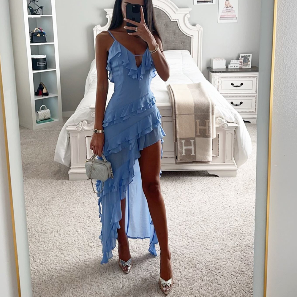 Abito midi elegante in chiffon premium 1