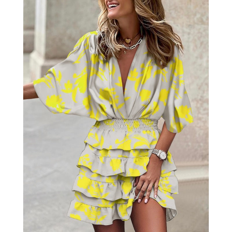 Abito Midi Fleurie Donna | Stampa Bold & Vita Elasticizzata