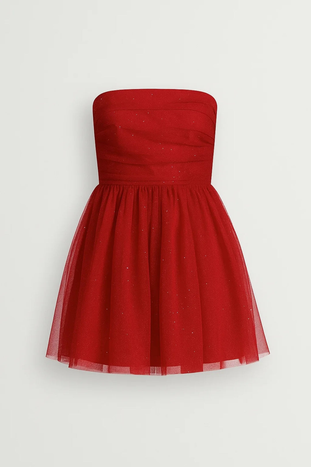 Abito Mini Donna | Corto Senza Spalline con Gonna a Ruota & Glitter