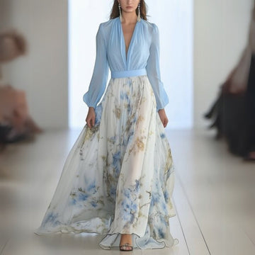 Dahlia - Abito Floreale Maxi Sussurro di Primavera 0