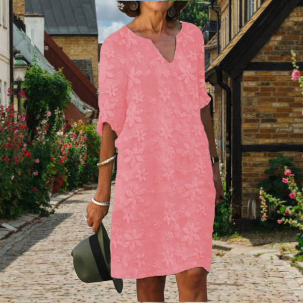 Abito floreale elegante Donna | Ricamo 3D & Vestibilità Morbida