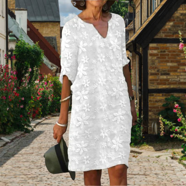 Abito floreale elegante Donna | Ricamo 3D & Vestibilità Morbida