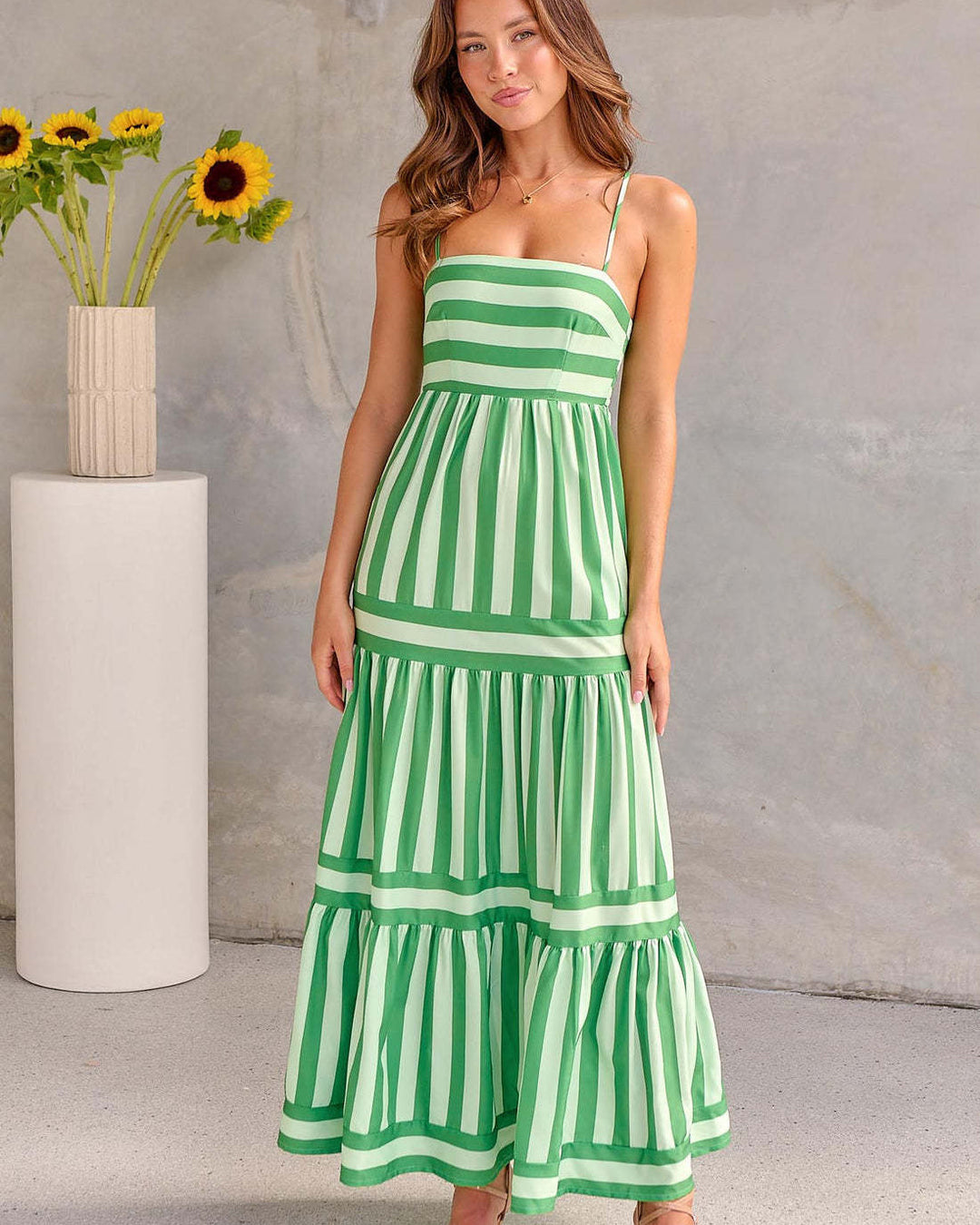 Women's Maxi Dress | Square Neck & Open Back for a Lengthened Silhouette