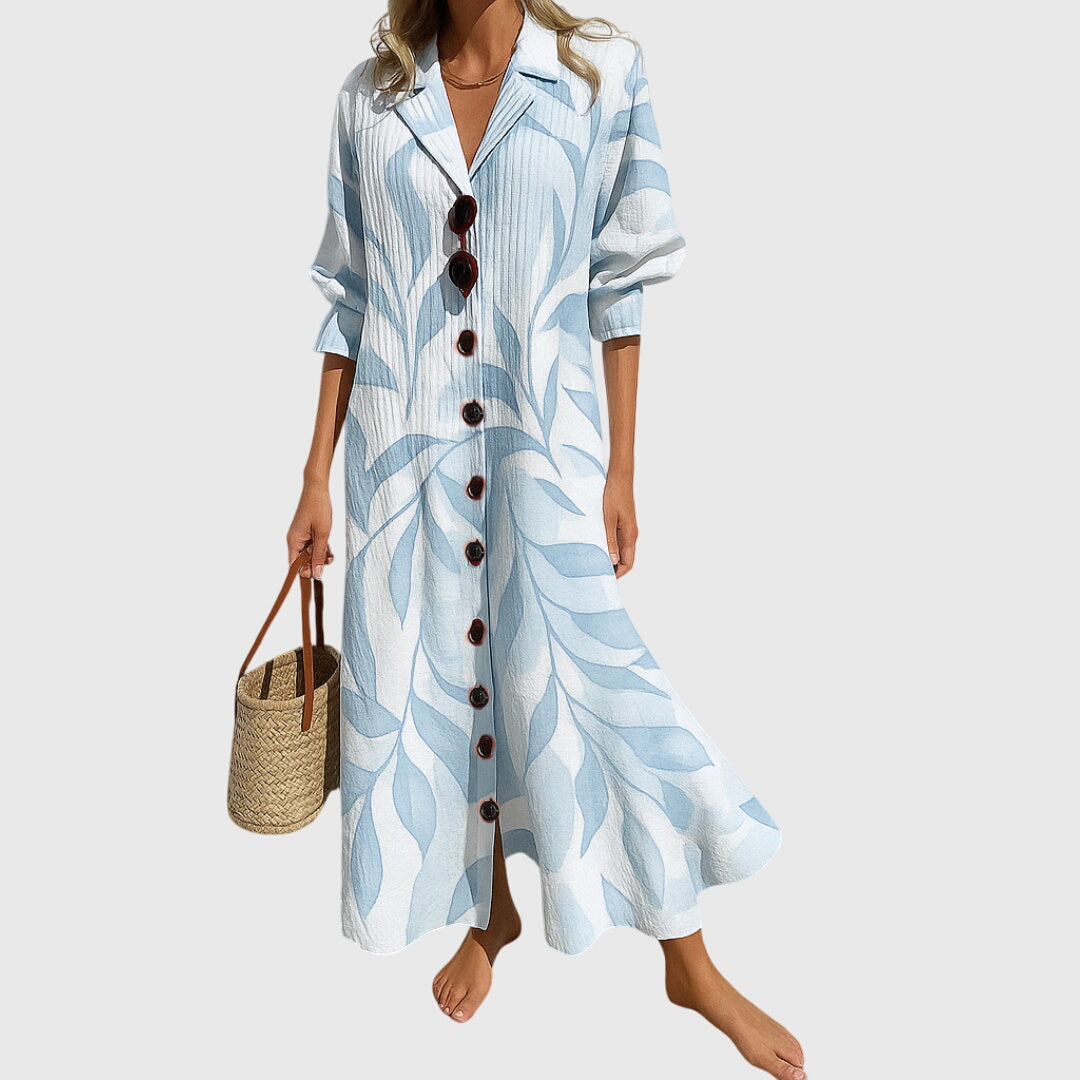 Abito maxi Donna | Scollo a V con bottoni e linea fluida valorizzante