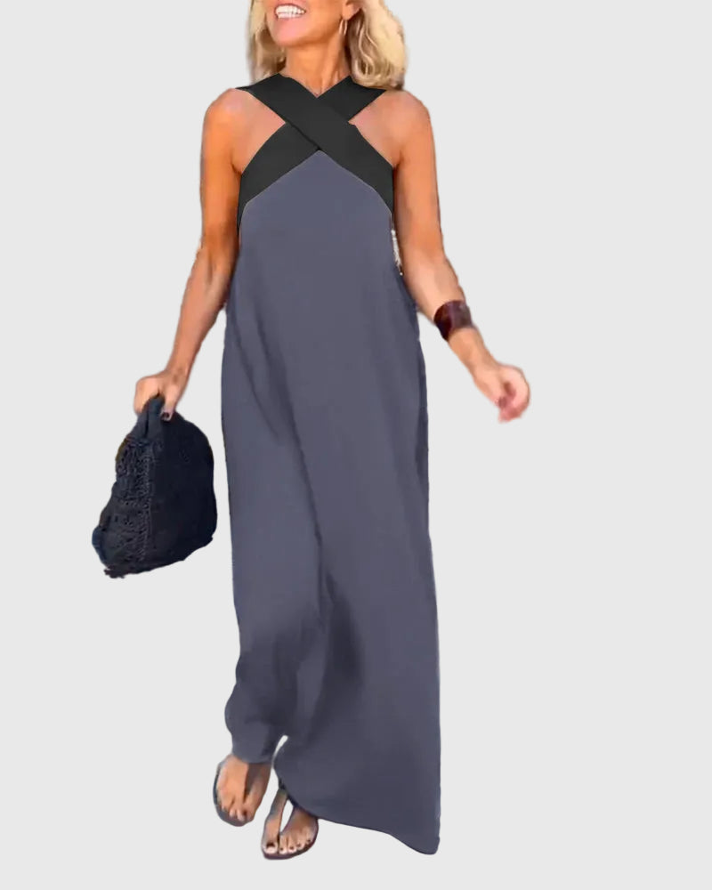 Abito maxi Donna | Scollo incrociato e linea fluida slanciante
