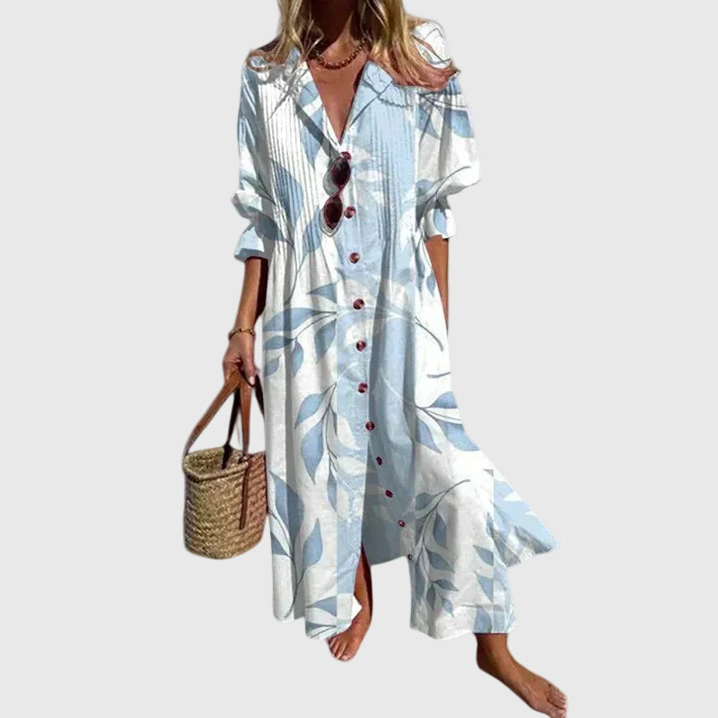 Abito maxi Donna | Stile boho con scollo a V e linea fluida