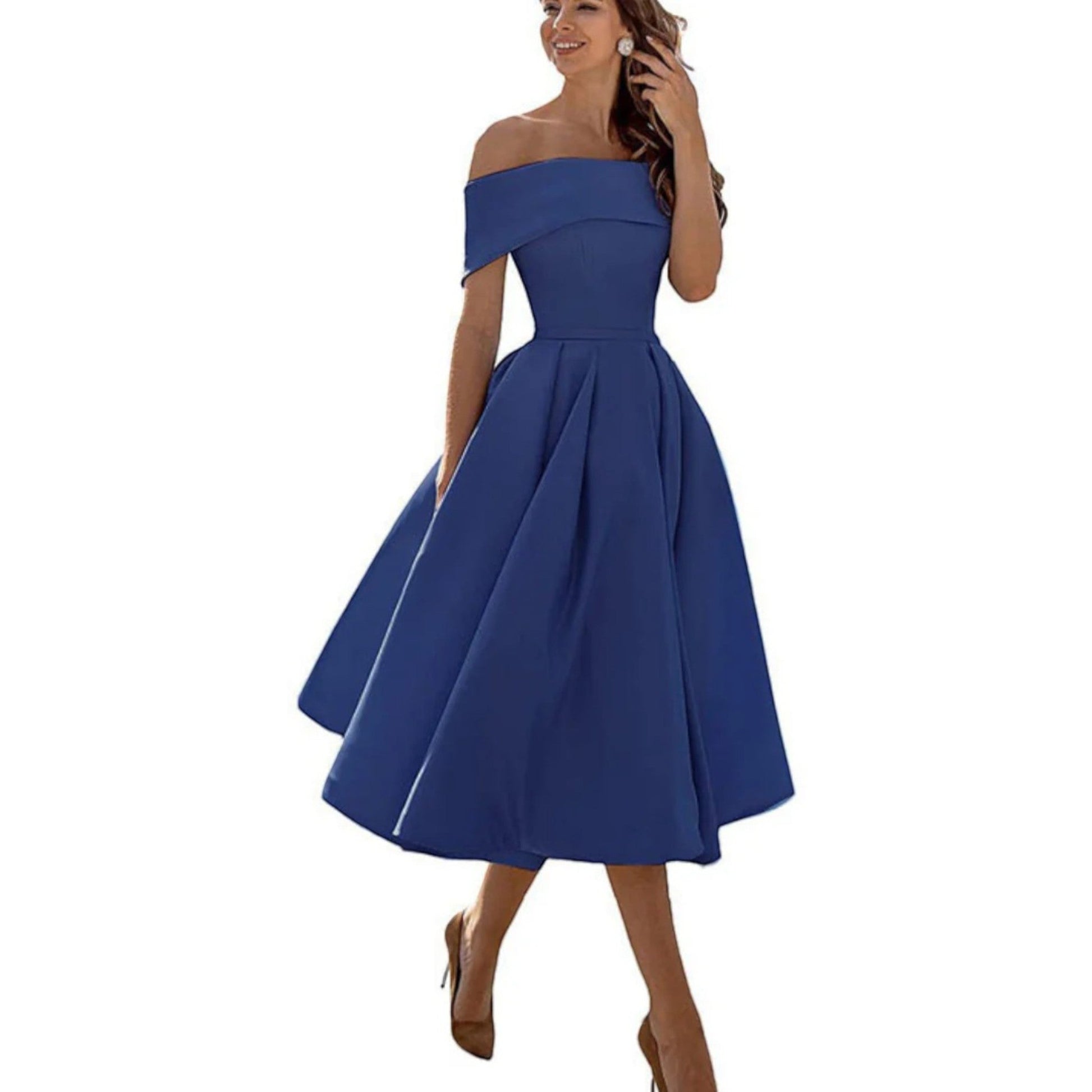 Amira | Abito Da Cocktail Con Spalle Scoperte Da Donna | Midi 7