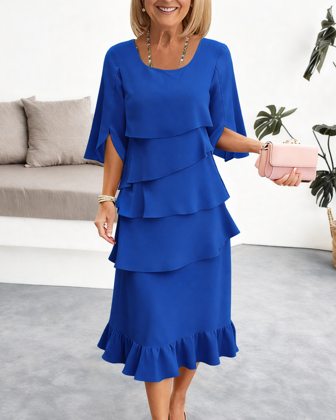 Abito midi Donna | Volant a Strati & Eleganza che Slancia