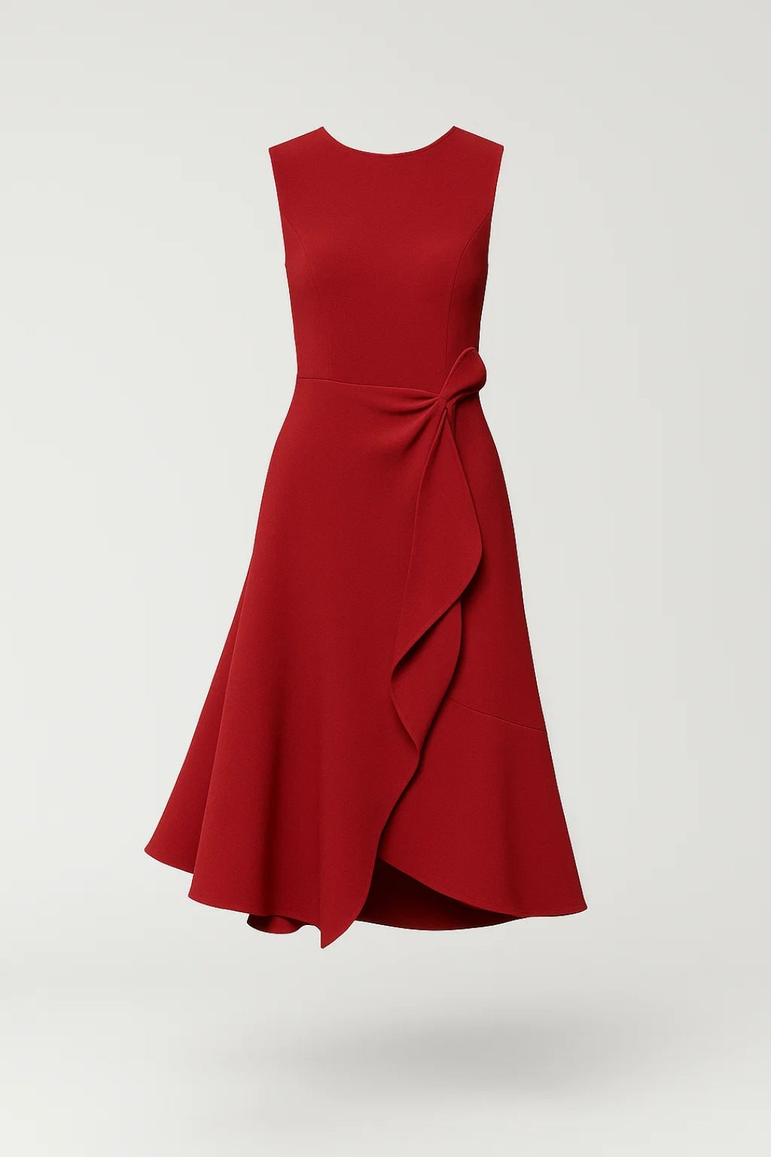 Abito midi elegante con nodo laterale Donna | Taglio svasato e raffinato