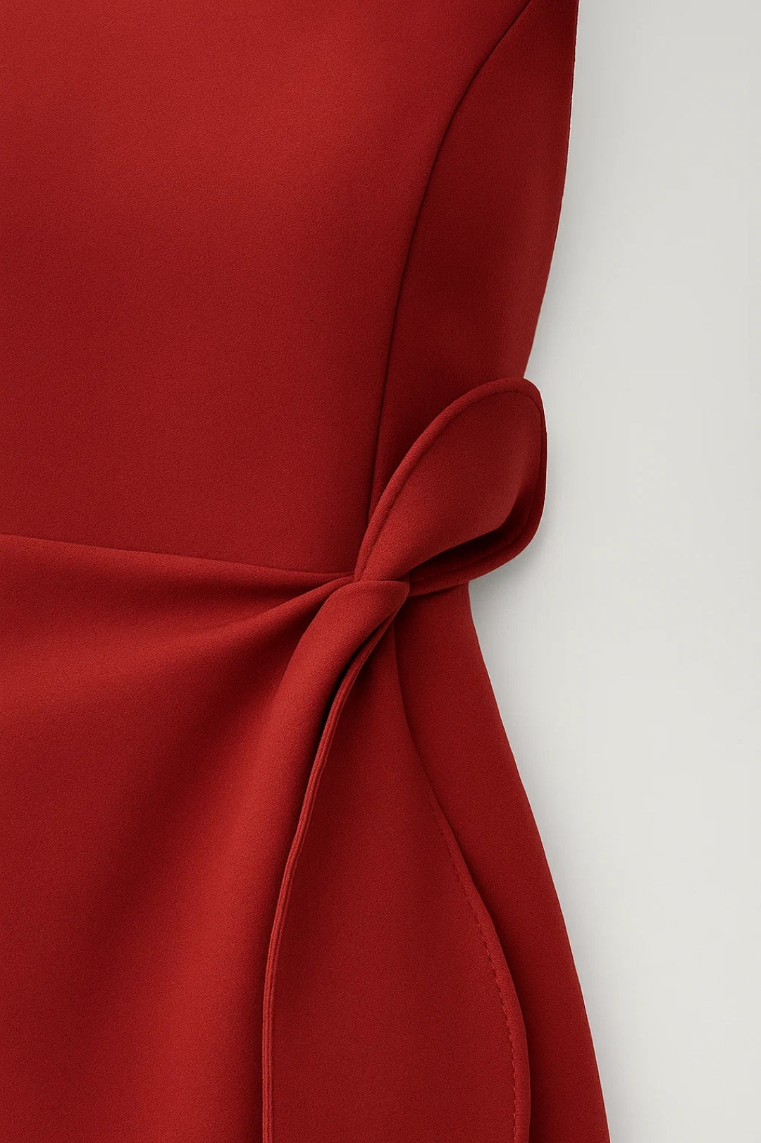 Abito midi elegante con nodo laterale Donna | Taglio svasato e raffinato