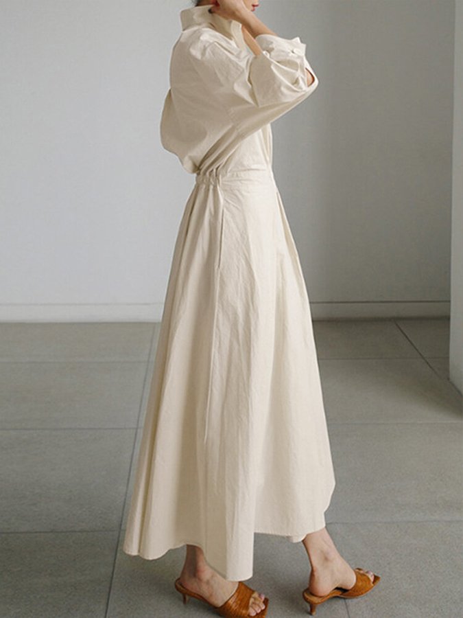 Abito Camicia Maxi Formale con Cintura e Colletto per Eventi Speciali da Donna 2