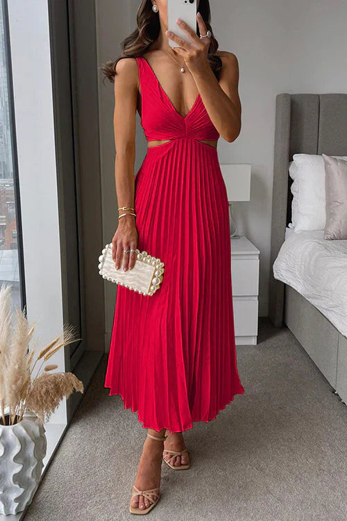Abito Elegante Maxi con Scollo a V per Donne - Edizione Autunnale 5