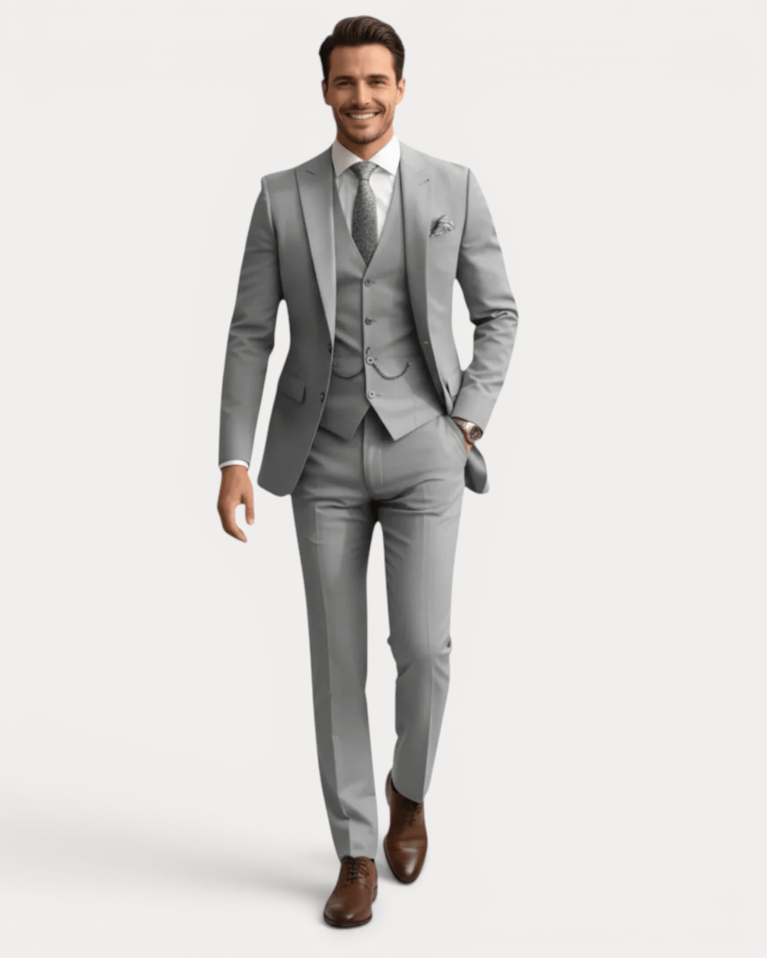 Abito Uomo | Tre Pezzi con Comfort Elasticizzato & Vestibilità Regolare