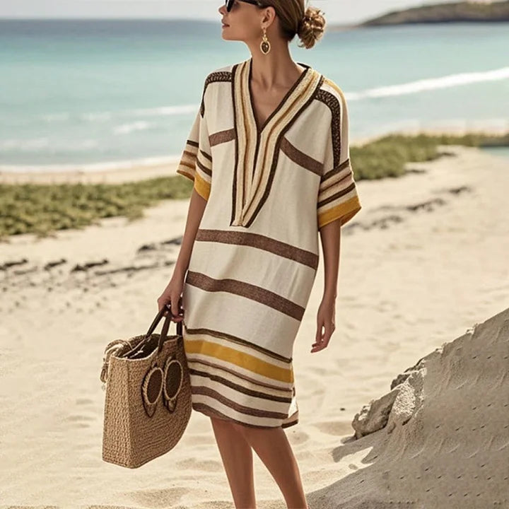 Abito Midi Donna | Righe Etniche & Stile Boho
