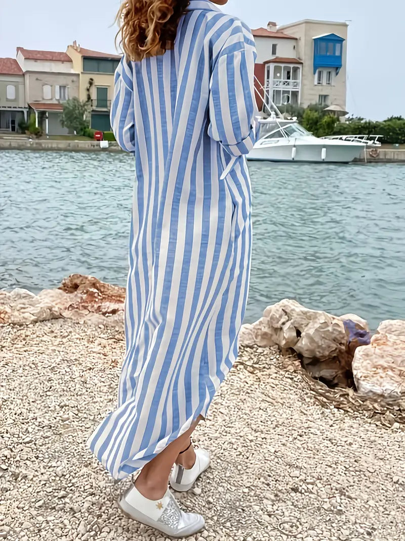 Abito chemisier a righe maxi da donna – Casual e leggero 2