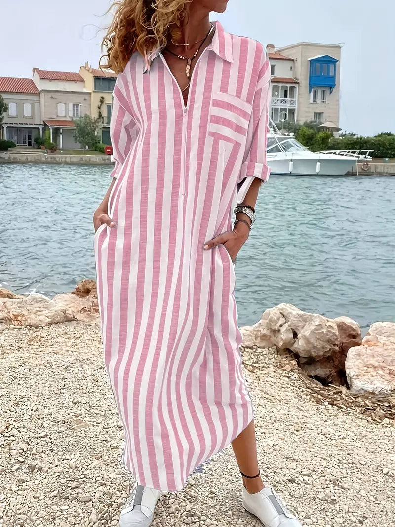 Abito chemisier a righe maxi da donna – Casual e leggero 5