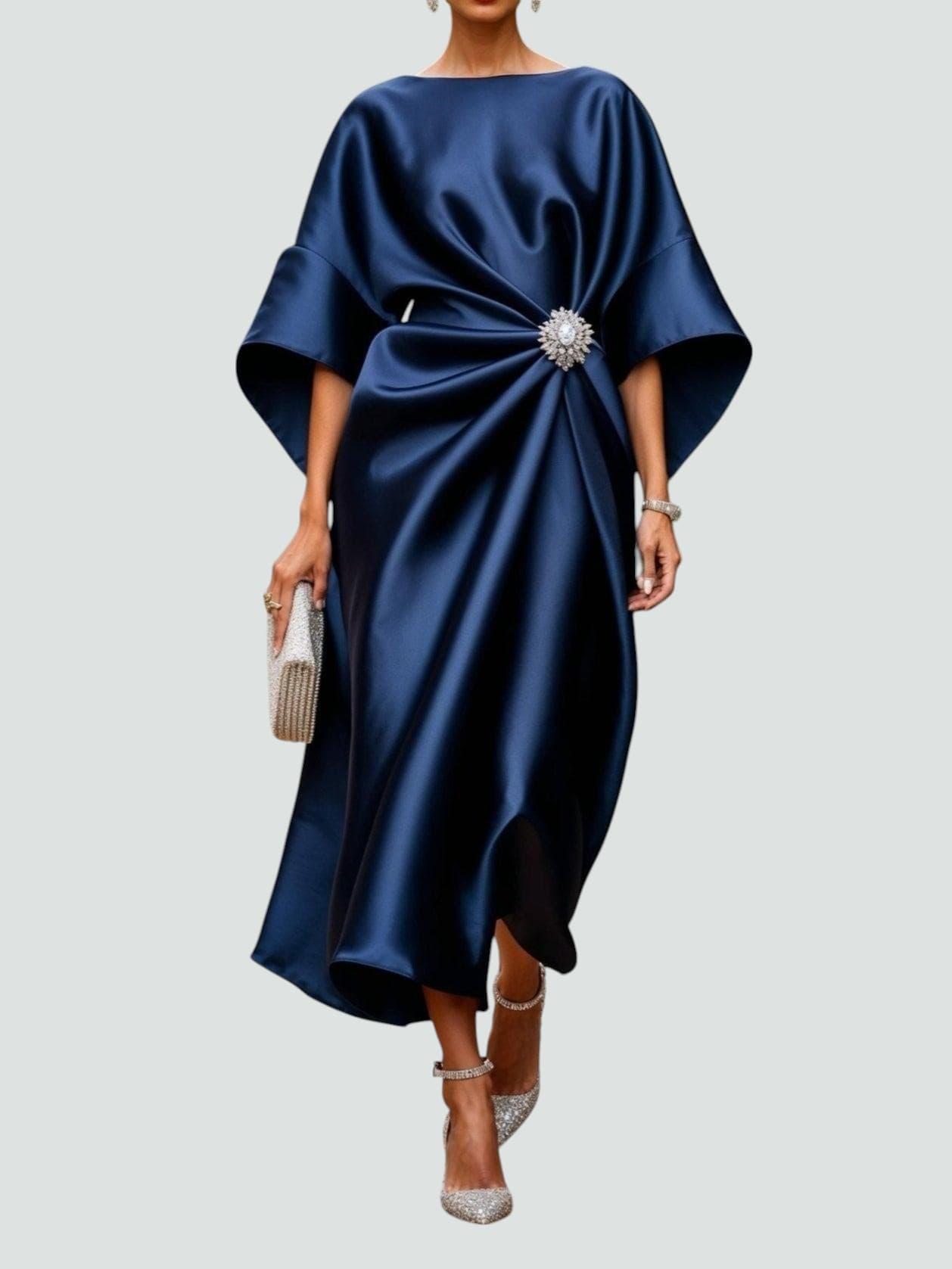 Abito da Sera Lungo da Donna con Silhouette Fluida 0