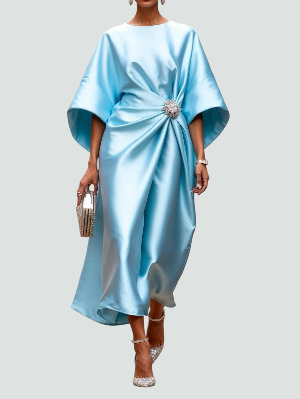 Abito da Sera Lungo da Donna con Silhouette Fluida 2