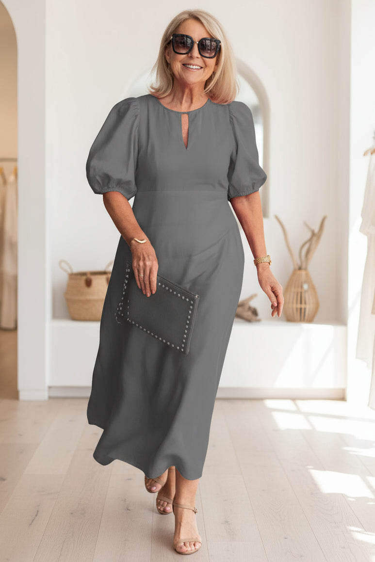 Abito maxi elegante da donna con maniche a sbuffo – Raffinato e intramontabile 3
