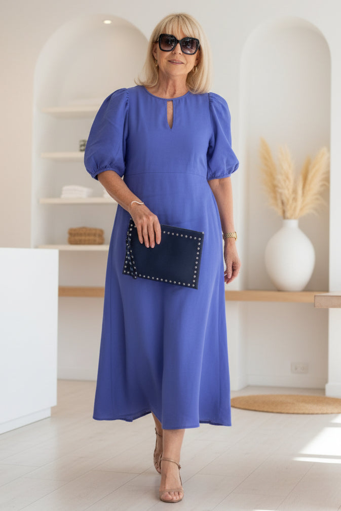 Abito maxi elegante da donna con maniche a sbuffo – Raffinato e intramontabile 6