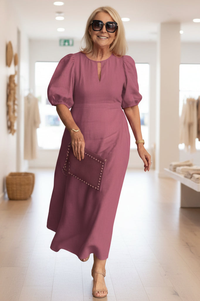 Abito maxi elegante da donna con maniche a sbuffo – Raffinato e intramontabile 7