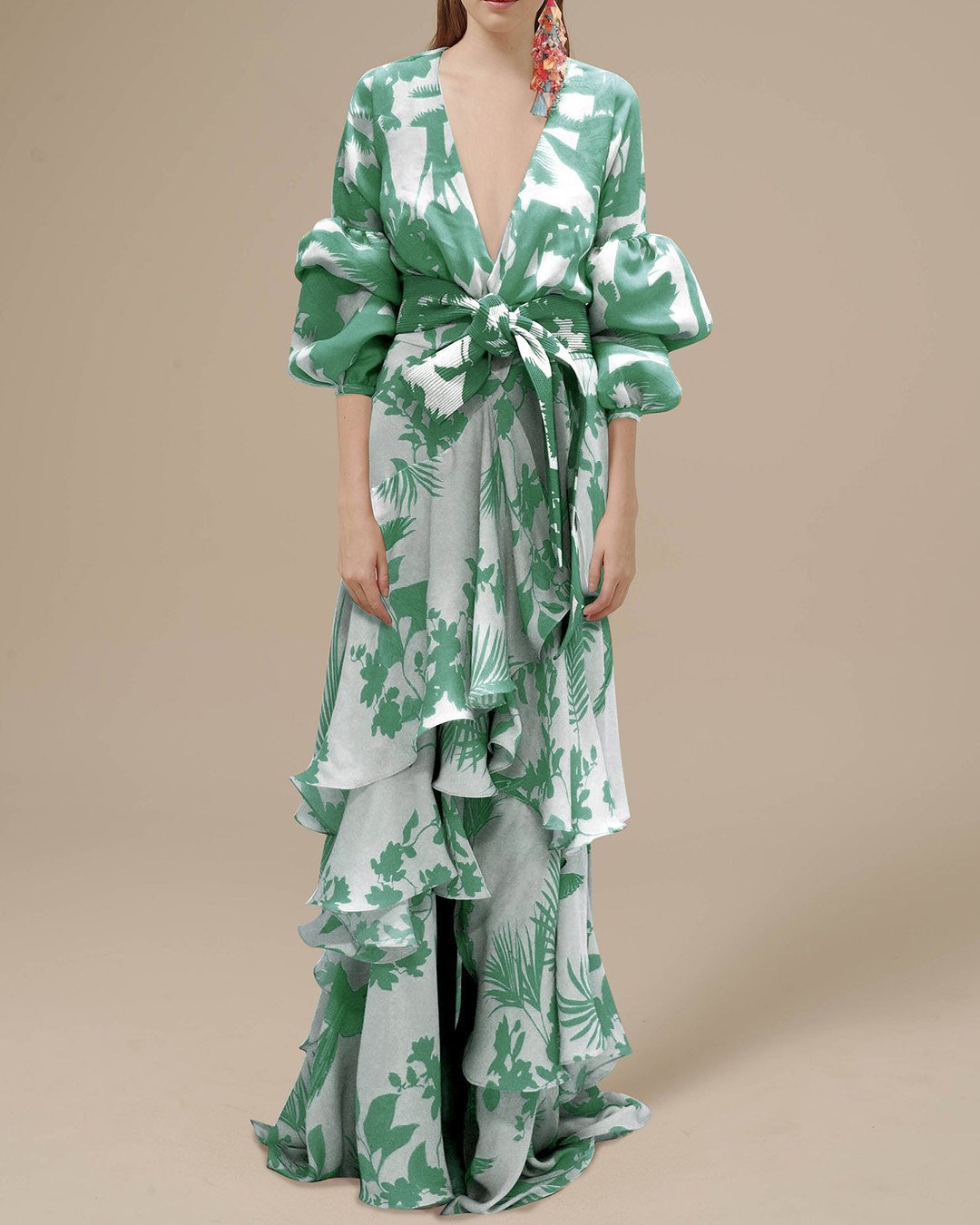 Abito maxi in chiffon stampato da donna – Fluido ed elegante 2