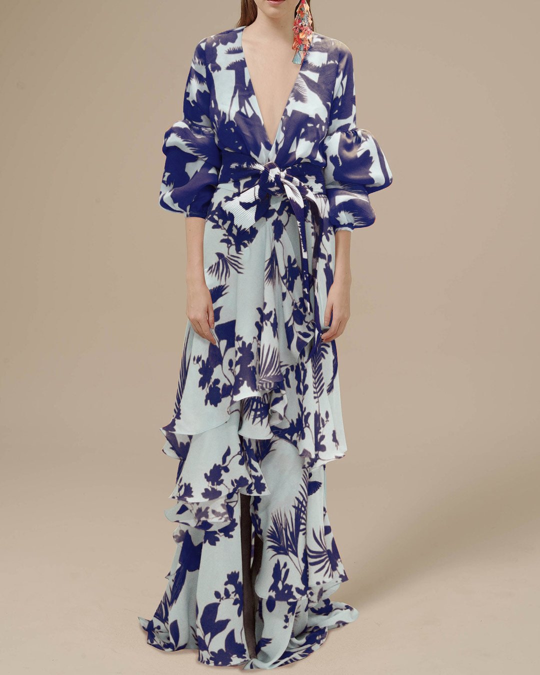 Abito maxi in chiffon stampato da donna – Fluido ed elegante 3