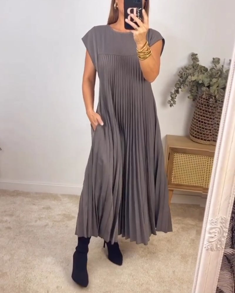 Abito maxi plissettato elegante da donna – Fluido e raffinato 1